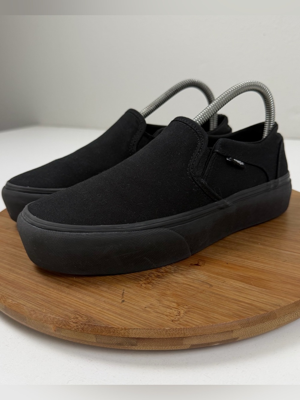 Vans Women’s Classic Asher Slip-On Platform Sneakers in Black - Picture 3 of 9